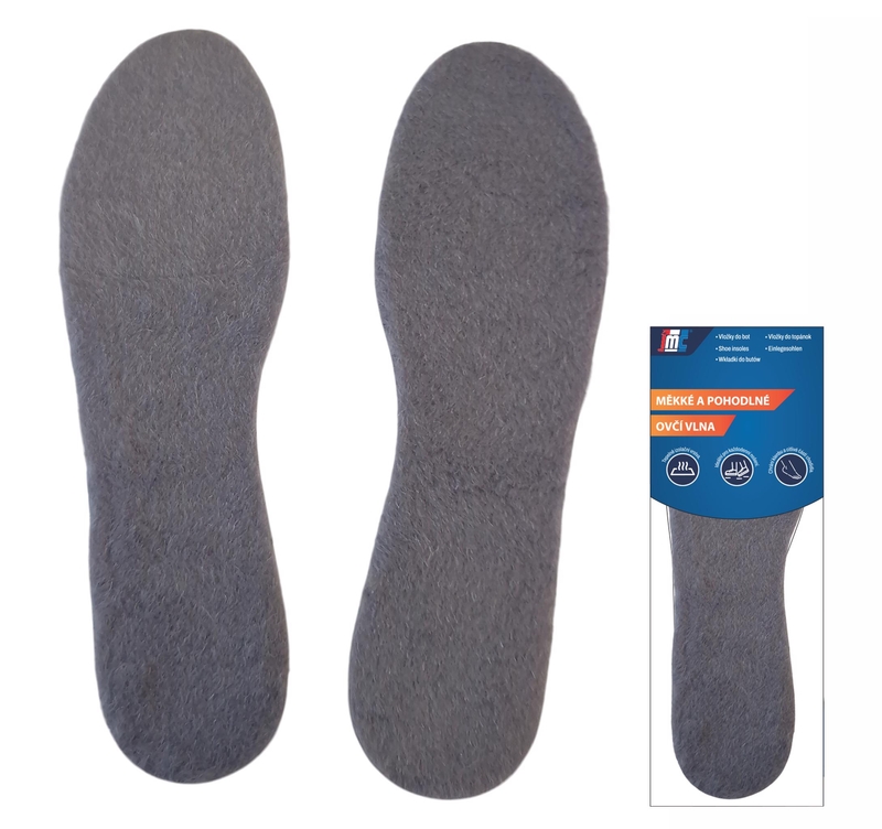 Vložky do bot - ovčí vlna grey (12/bal,240/krt)