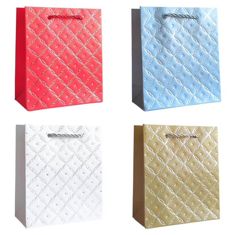 Dárková taška - Quilted Elegance 18x24x8,5cm (12ks/bal,600/krt)
