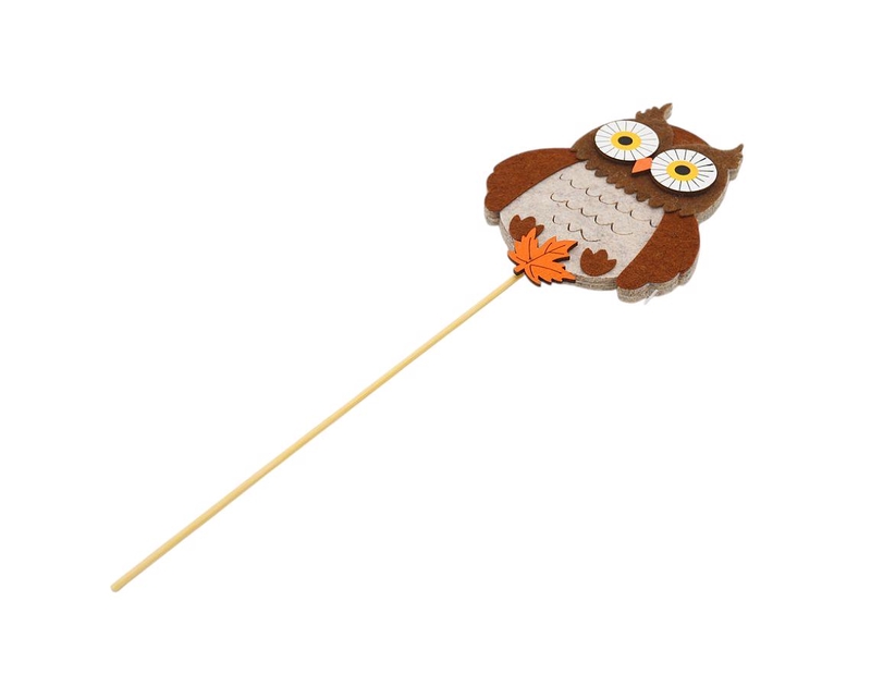 Sova zápich látka hnědá 10cm (12ks/bal)