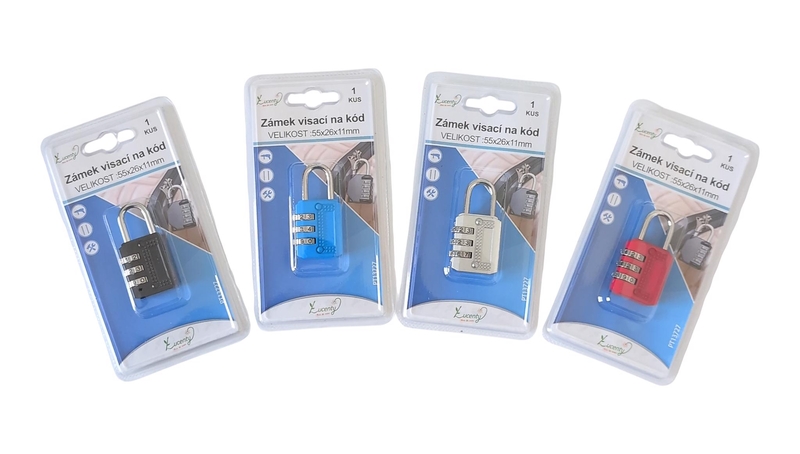 Visací Zámek na kód (24ks/bal 288/krt)
