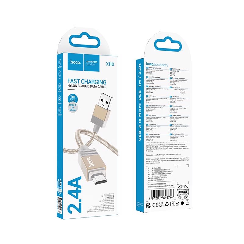 Honorific nabíjecí datový kabel 1m Micro USB ZLATÝ (310ks/krt)