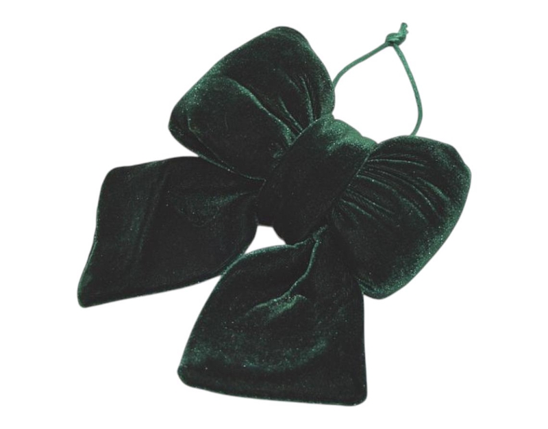 Mašle polštářek samet 15x12x4cm zelená barva (12ks/bal)