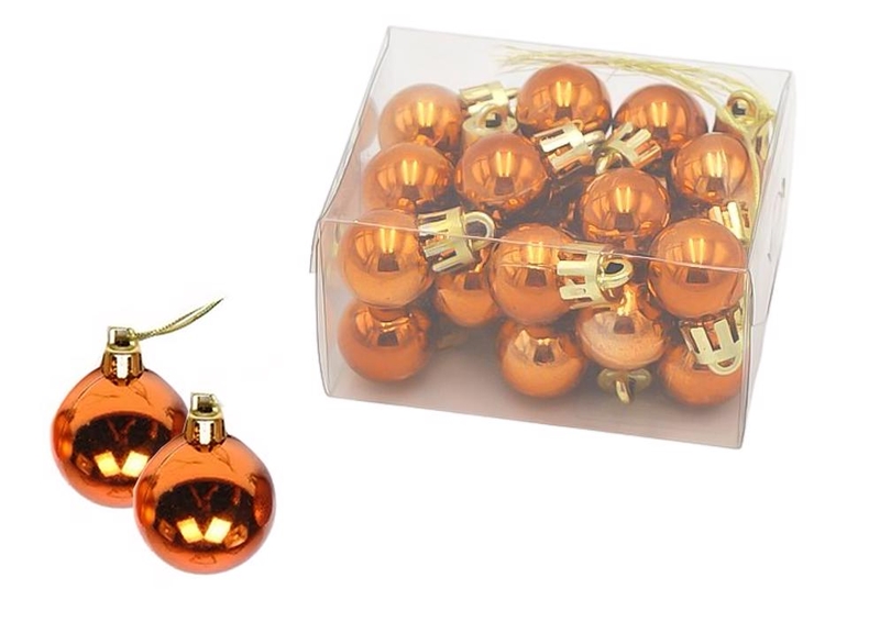 Vánoční koule 2cm/24ks BOX měděná