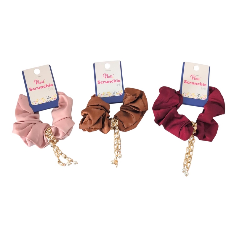 Saténová gumička do vlasů Link Scrunchie (12ks/bal, 600/krt)