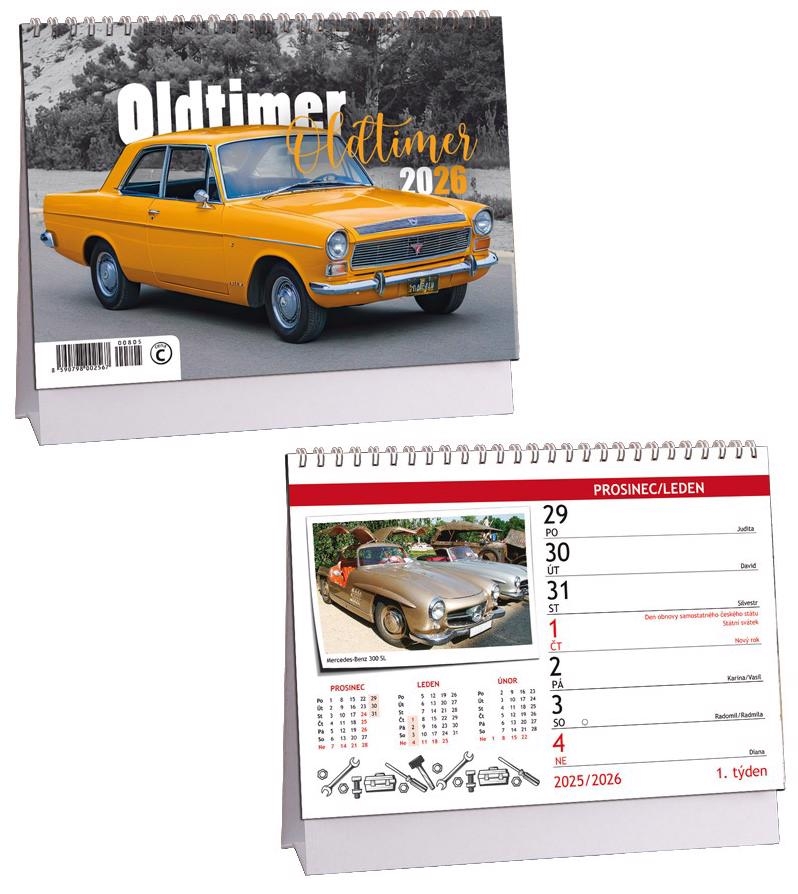 Stolní kalendář 2026 ARIA C 230×160mm - Oldtimer (10ks/bal)