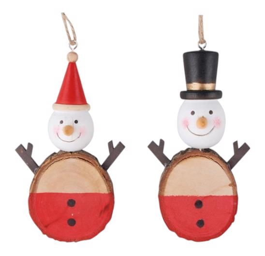 Sněhulák červený na zavěšení 7x11,5cm (12ks/bal)