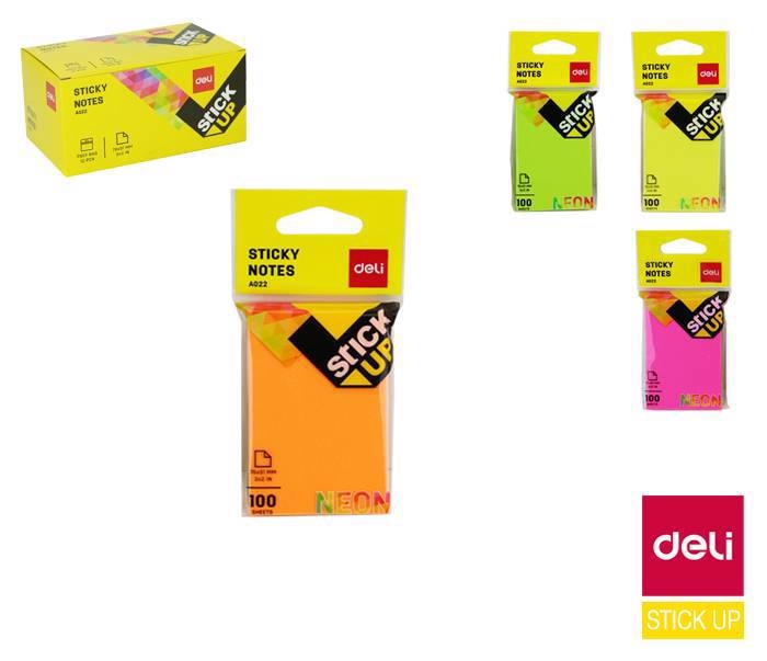 DELI Bloček samolepící STICK UP neon 51 x 76mm 100l (12set/bal,288/krt)