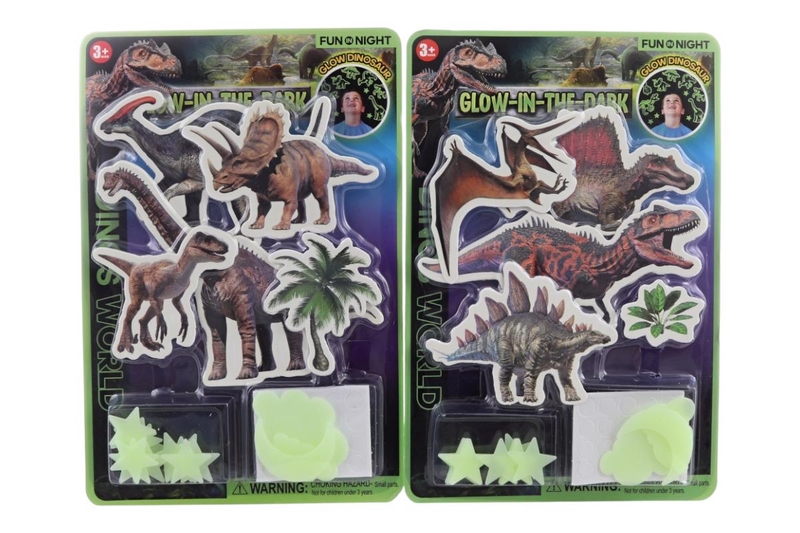 Svítící 2 druhy nalepovací dinosau