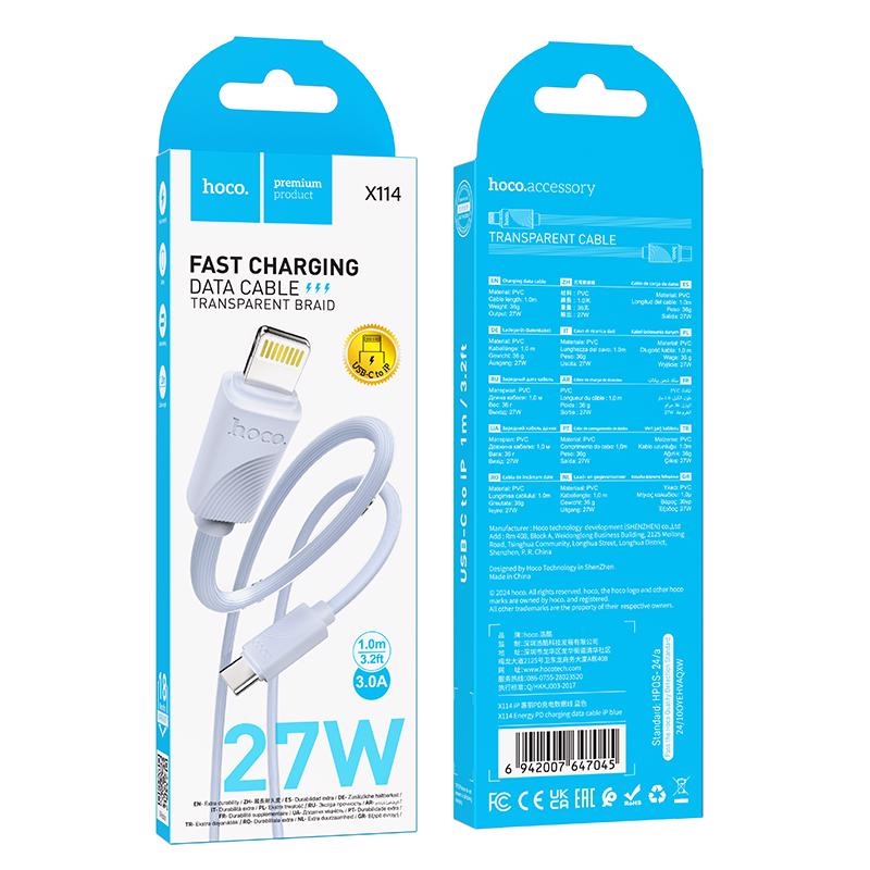 Energy PD nabíjecí datový kabel 1m na Lightning USB MODRÝ (310ks/krt)