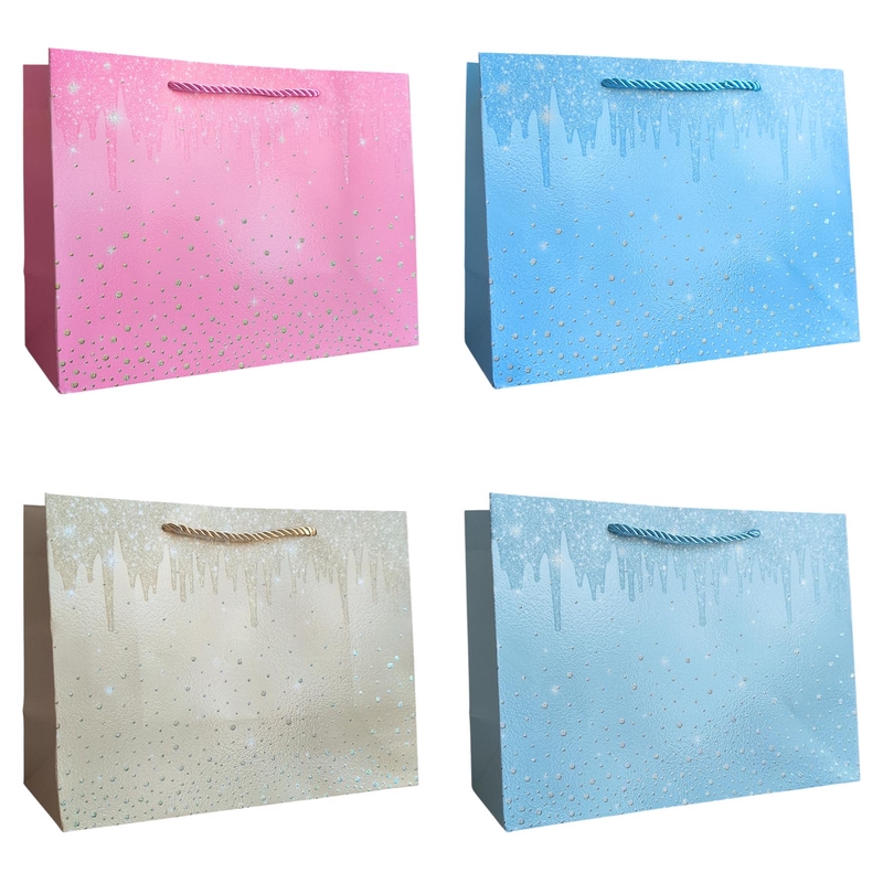 Dárková taška - Záře v kapkách 32x25,5x11cm (12ks/bal,480ks/krt)