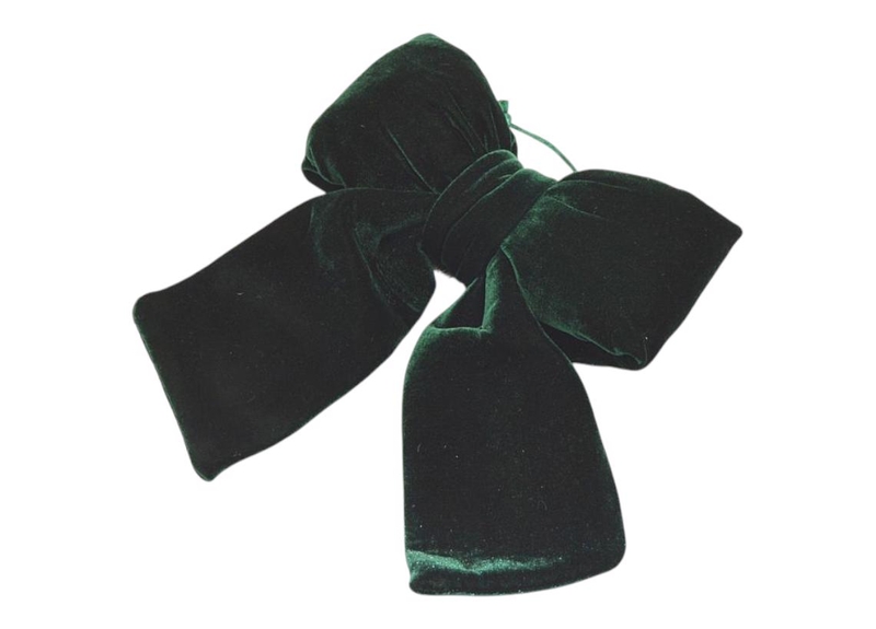 Mašle polštářek samet 25x20x8cm zelená barva (6ks/bal)