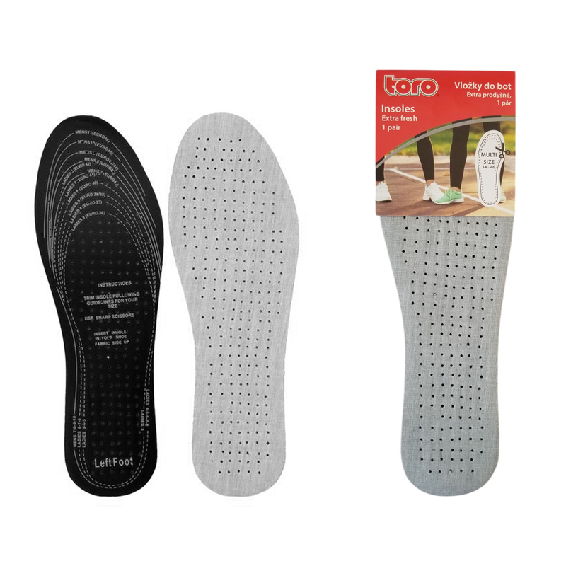 VLOŽKY DO BOT 1pár BAVLNĚNÁ TKANINA MULTI SIZE (10pár/)