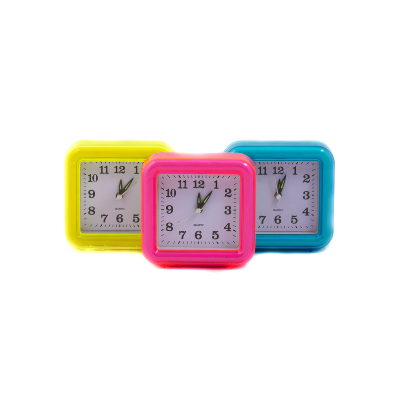 Budík stolní-Na baterie 1xAA (100/krt)