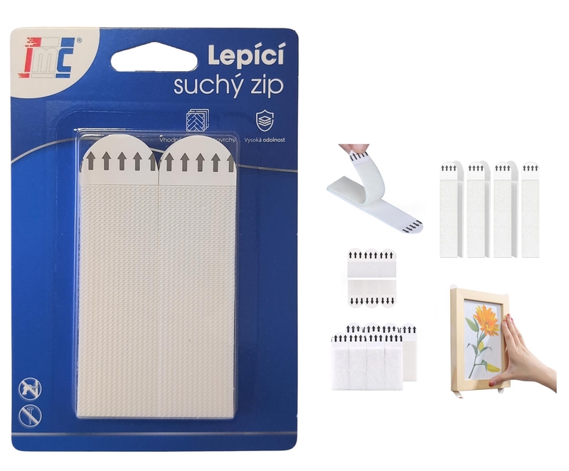 Samolepící pásky na zavěšení se suchými zipy 25x90mm 2ks (12sad/bal,432/krt)