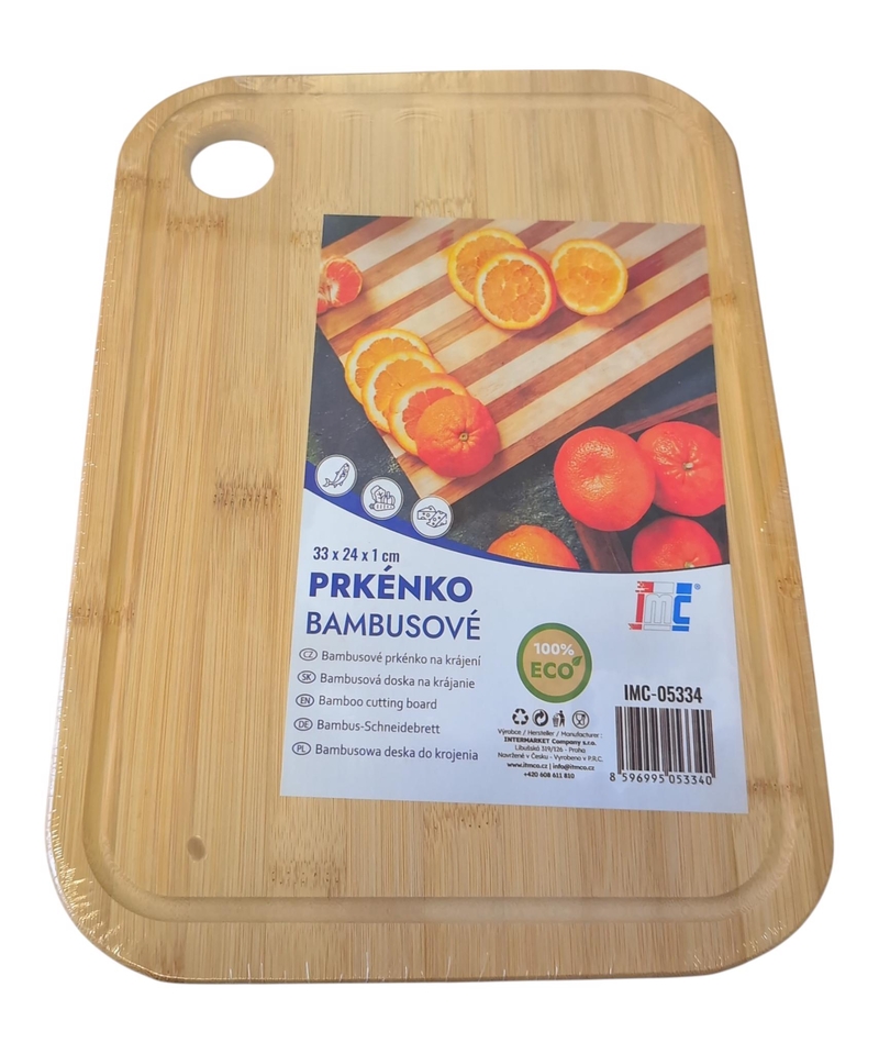 Bambusové kuchyňské prkénko 33x24x1cm (40/krt)
