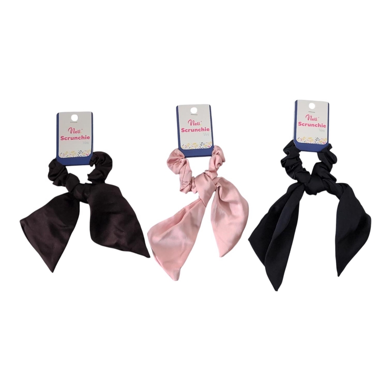 Saténová gumička do vlasů se stuhou Vini Scrunchie (12ks/bal, 300/krt)